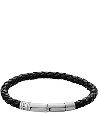 Fossil Men's Skinny Braid Leather Adjustable Bracelet