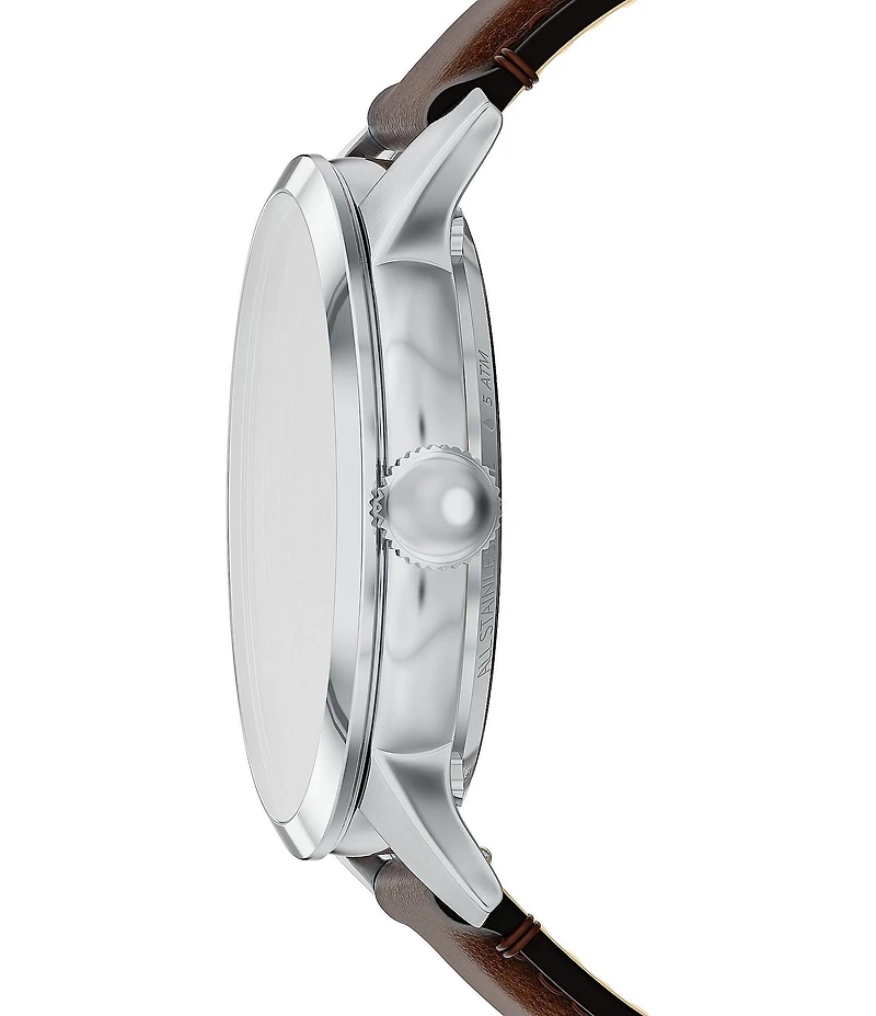 Fossil Men's Townsman Automatic Brown Leather Strap Watch