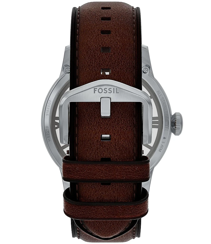 Fossil Men's Townsman Automatic Brown Leather Strap Watch