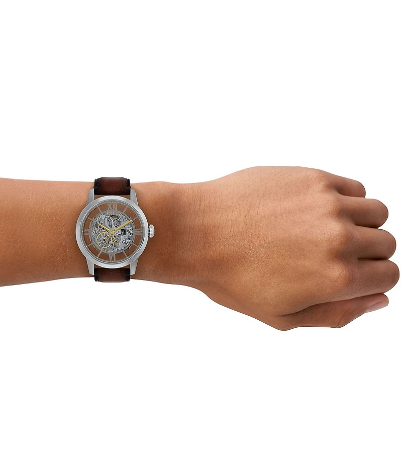 Fossil Men's Townsman Automatic Brown Leather Strap Watch