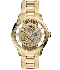 Fossil Men's Townsman Automatic Gold Tone Stainless Steel Bracelet Watch