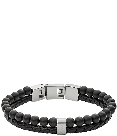 Fossil Men's Vintage Casual Leather Multi-Strand Link Bracelet
