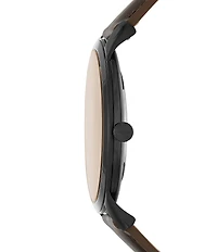 Fossil Minimalist Three-Hand Brown Leather Strap Watch