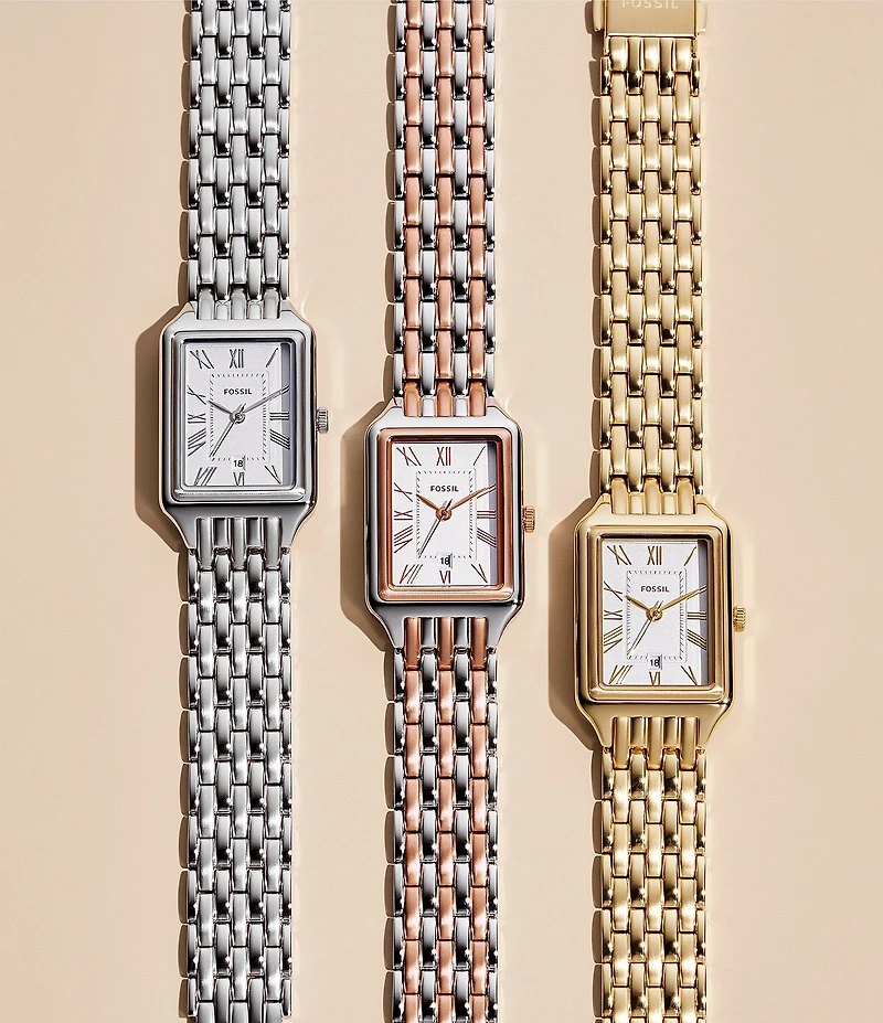 Fossil Raquel Three-Hand Date Stainless Steel Bracelet Watch