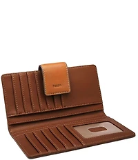 Fossil RFID Logan Leather Suede Patchwork Tab Bifold Wallet
