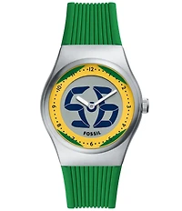 Fossil Unisex World Flags Big Tic Ana-Digi Silicone Strap Watch