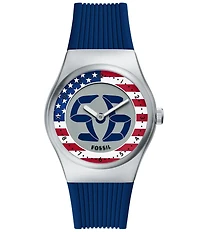 Fossil Unisex World Flags Big Tic Ana-Digi Silicone Strap Watch