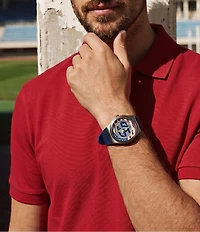 Fossil Unisex World Flags Big Tic Ana-Digi Silicone Strap Watch