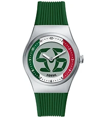 Fossil Unisex World Flags Big Tic Ana-Digi Silicone Strap Watch