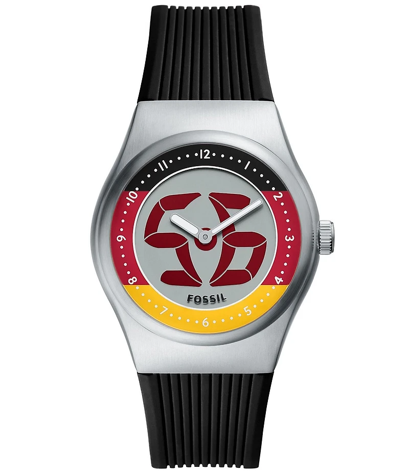 Fossil Unisex World Flags Big Tic Ana-Digi Silicone Strap Watch