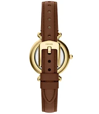 Fossil Women's Carlie Quartz Three Hand Brown Leather Strap Watch