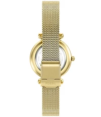 Fossil Women's Carlie Quartz Three Hand Gold Tone Stainless Steel Mesh Bracelet Watch