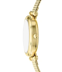 Fossil Women's Carlie Quartz Three Hand Gold Tone Stainless Steel Mesh Bracelet Watch