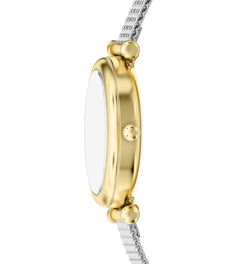 Fossil Women's Carlie Quartz Three Hand Gold Tone Stainless Steel Mesh Bracelet Watch