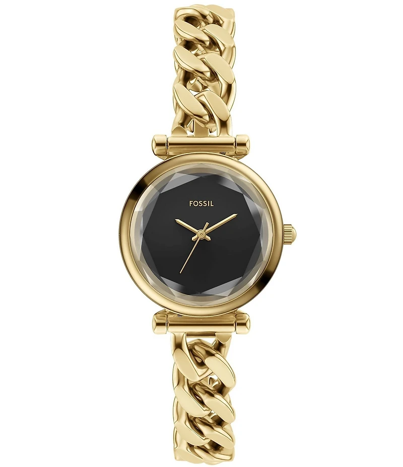 Fossil Women's Carlie Three-Hand Analog Stainless Steel Curb Chain Bracelet Watch