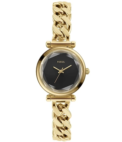Fossil Women's Carlie Three-Hand Analog Stainless Steel Curb Chain Bracelet Watch