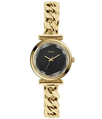 Fossil Women's Carlie Three-Hand Analog Stainless Steel Curb Chain Bracelet Watch