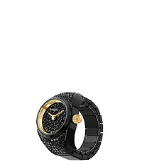 Fossil Women's Carlie Three-Hand Pave Stainless Steel Ring Watch