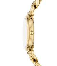 Fossil Women's Carlie Three-Hand Gold-Tone Stainless Steel Watch and Bracelet Set