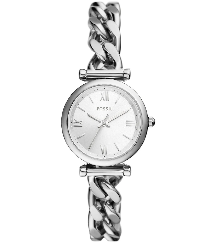Fossil Women's Carlie Three-Hand Stainless Steel Chain Bracelet Watch