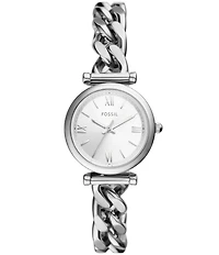 Fossil Women's Carlie Three-Hand Stainless Steel Chain Bracelet Watch