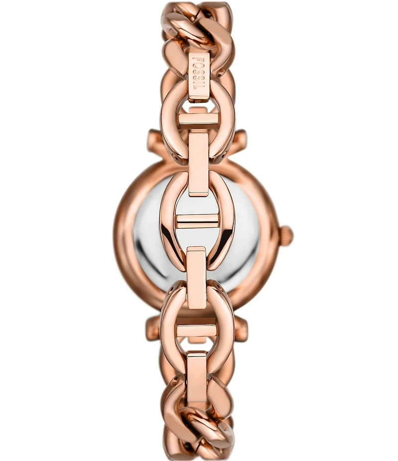 Fossil Women's Carlie Three-Hand Stainless Steel Chain Bracelet Watch