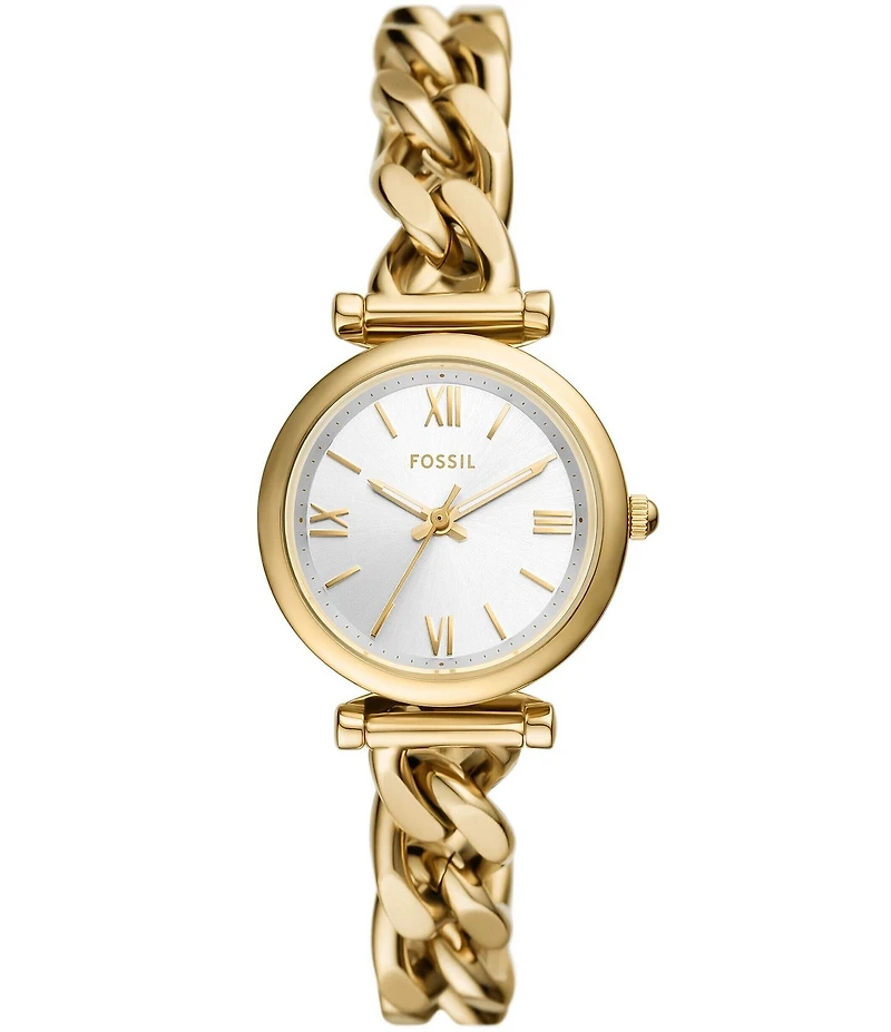 Fossil Women's Carlie Three-Hand Stainless Steel Chain Bracelet Watch