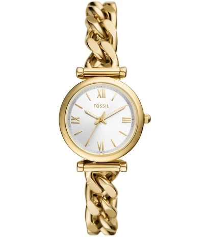 Fossil Women's Carlie Three-Hand Stainless Steel Chain Bracelet Watch