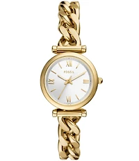 Fossil Women's Carlie Three-Hand Stainless Steel Chain Bracelet Watch