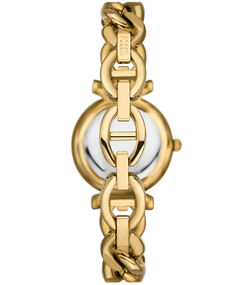 Fossil Women's Carlie Three-Hand Stainless Steel Chain Bracelet Watch