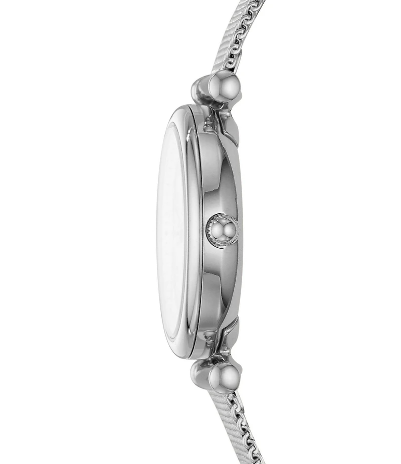 Fossil Women's Carlie Three-Hand Stainless Steel Mesh Bracelet Watch