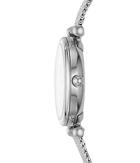 Fossil Women's Carlie Three-Hand Stainless Steel Mesh Bracelet Watch