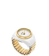 Fossil Women's Enamel Plated Stainless Steel Ring Watch