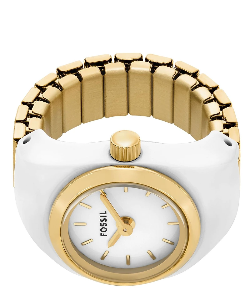 Fossil Women's Enamel Plated Stainless Steel Ring Watch