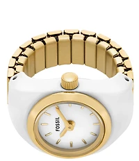 Fossil Women's Enamel Plated Stainless Steel Ring Watch