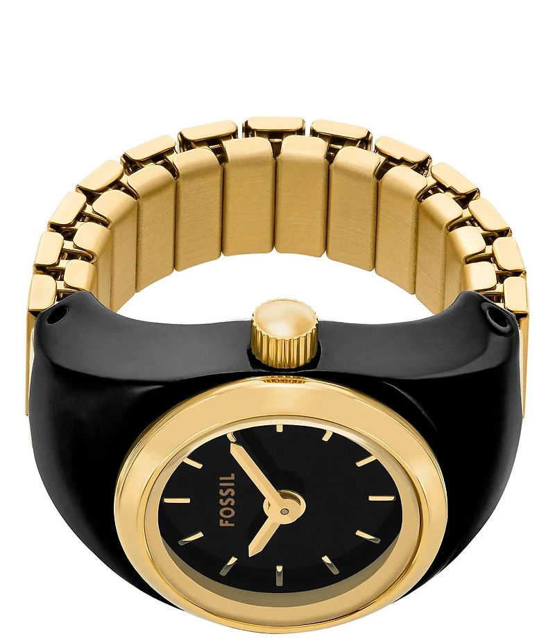 Fossil Women's Enamel Plated Stainless Steel Ring Watch