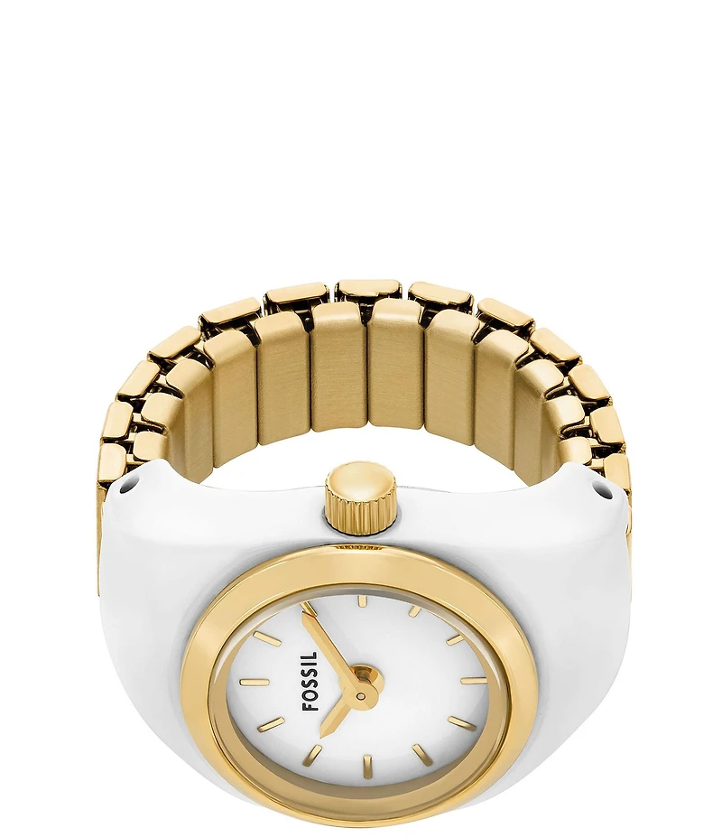 Fossil Women's Enamel Plated Stainless Steel Ring Watch