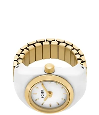 Fossil Women's Enamel Plated Stainless Steel Ring Watch