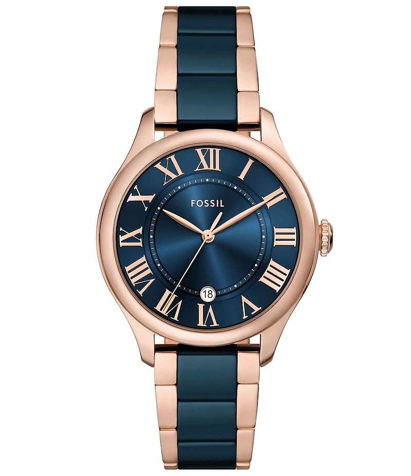 Fossil Women's Gilmore Three-Hand Two Tone Stainless Steel Bracelet Watch