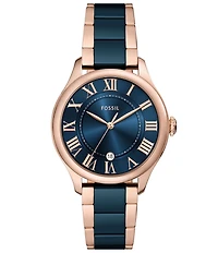 Fossil Women's Gilmore Three-Hand Two Tone Stainless Steel Bracelet Watch