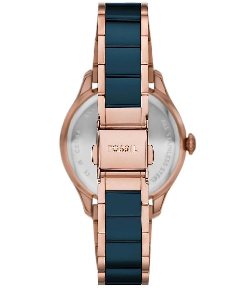 Fossil Women's Gilmore Three-Hand Two Tone Stainless Steel Bracelet Watch
