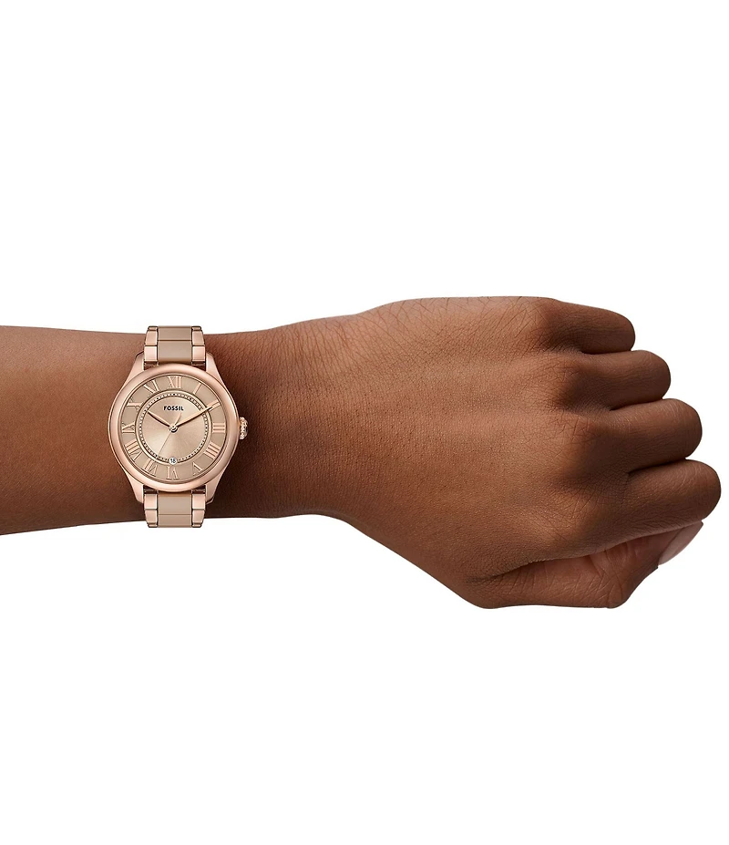 Fossil Women's Gilmore Three-Hand Two Tone Stainless Steel Bracelet Watch