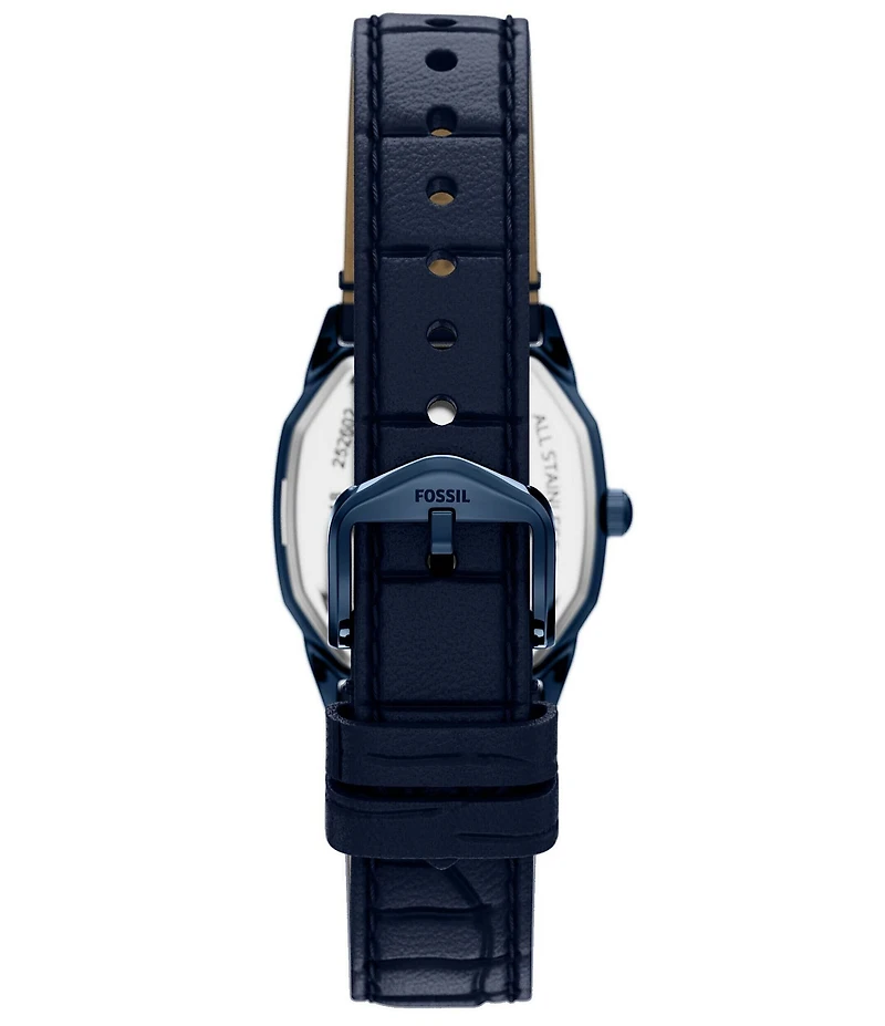 Fossil Women's Harlow Quartz Three-Hand Navy Leather Strap Watch