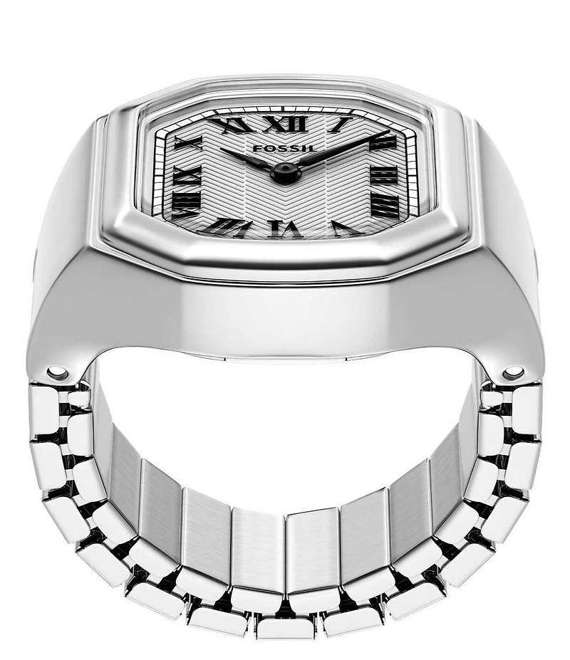 Fossil Women's Harlow Quartz Two-Hand Stainless Steel Watch Ring