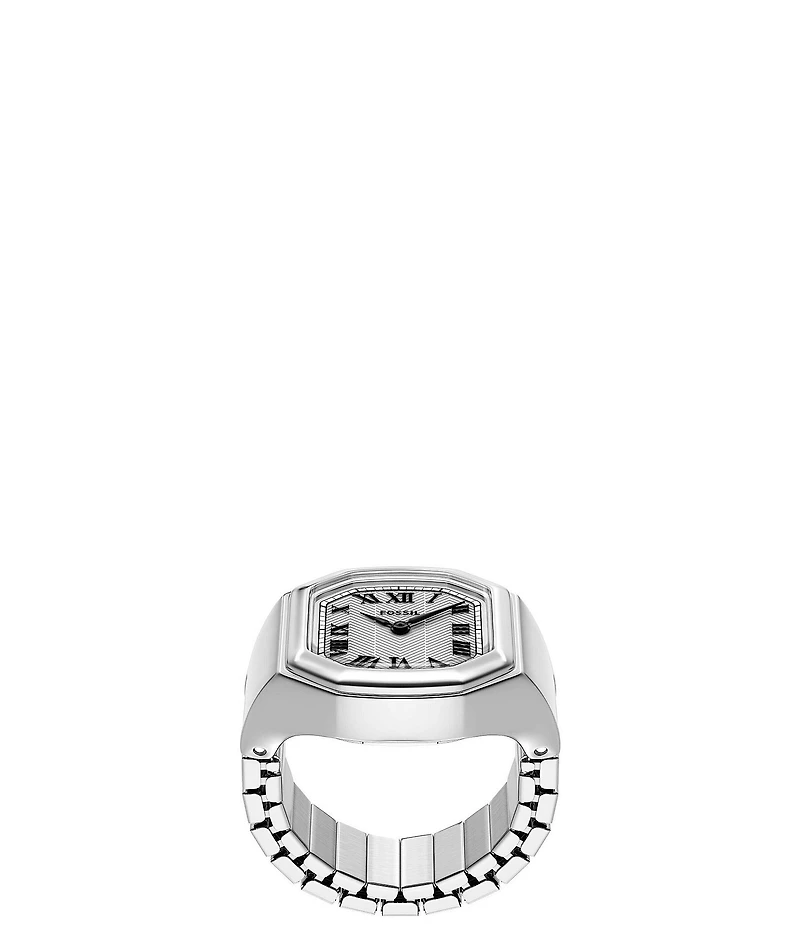 Fossil Women's Harlow Quartz Two-Hand Stainless Steel Watch Ring