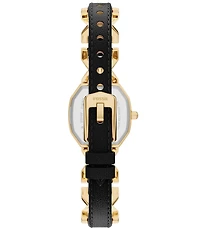 Fossil Women's Harlow Three-Hand Black Leather and Gold-Tone Stainless Steel Watch