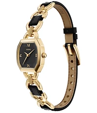 Fossil Women's Harlow Three-Hand Black Leather and Gold-Tone Stainless Steel Watch