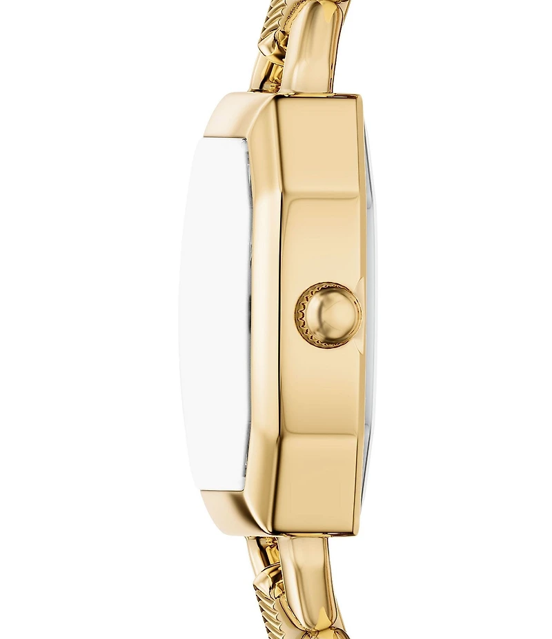 Fossil Women's Harlow Three-Hand Black Leather and Gold-Tone Stainless Steel Watch