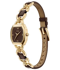 Fossil Women's Harlow Three-Hand Black Leather and Gold-Tone Stainless Steel Watch