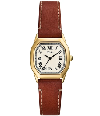 Fossil Women's Harlow Three-Hand Leather Strap Watch